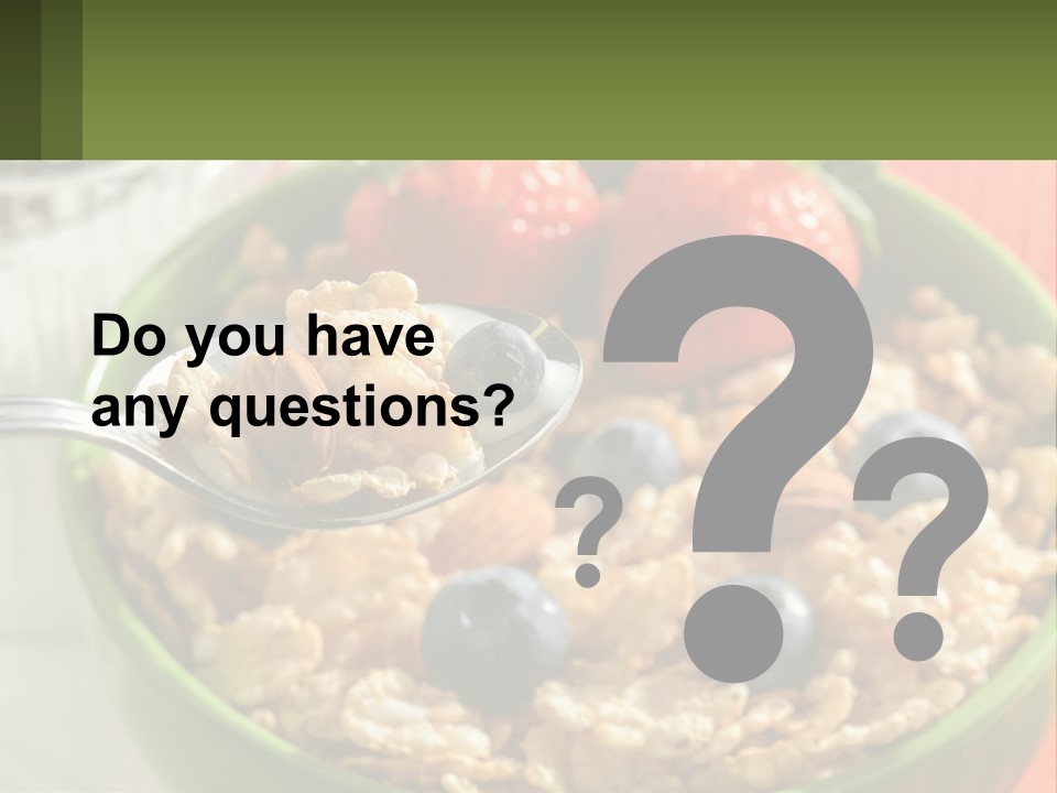 A Bowl Of Oatmeal With Blueberries, Almonds And Strawberries PowerPoint Template