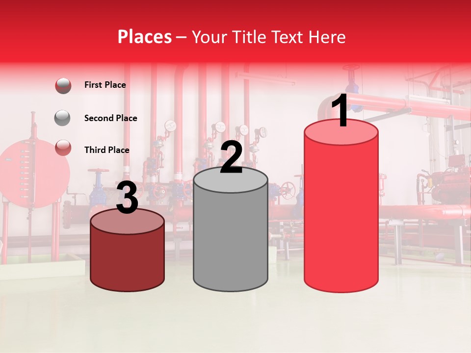 A Red And Blue Fire Hydrant Inside Of A Building PowerPoint Template
