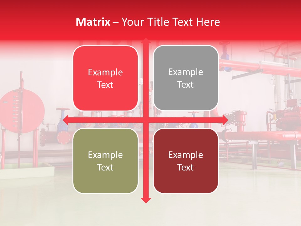 A Red And Blue Fire Hydrant Inside Of A Building PowerPoint Template