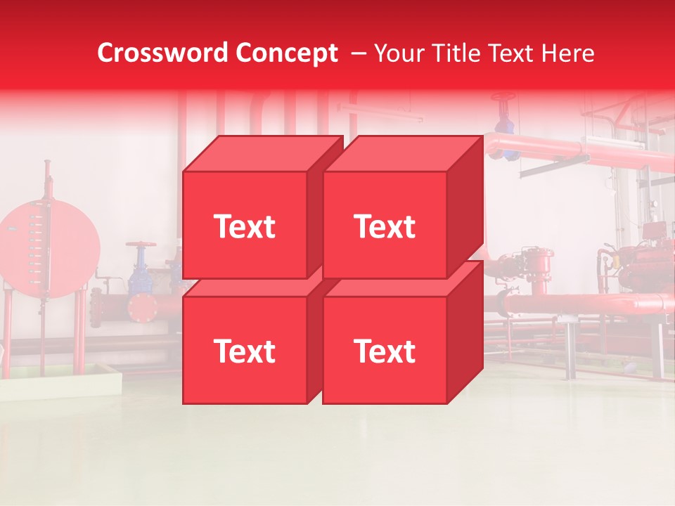 A Red And Blue Fire Hydrant Inside Of A Building PowerPoint Template
