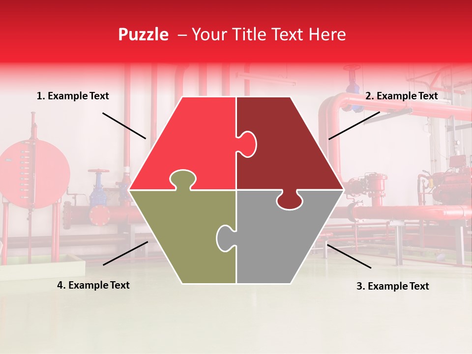 A Red And Blue Fire Hydrant Inside Of A Building PowerPoint Template