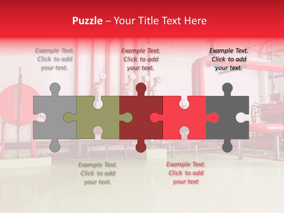 A Red And Blue Fire Hydrant Inside Of A Building PowerPoint Template