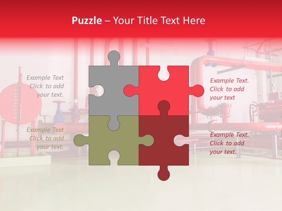 A Red And Blue Fire Hydrant Inside Of A Building PowerPoint Template