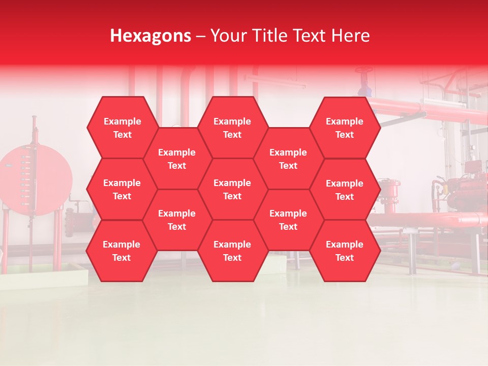 A Red And Blue Fire Hydrant Inside Of A Building PowerPoint Template