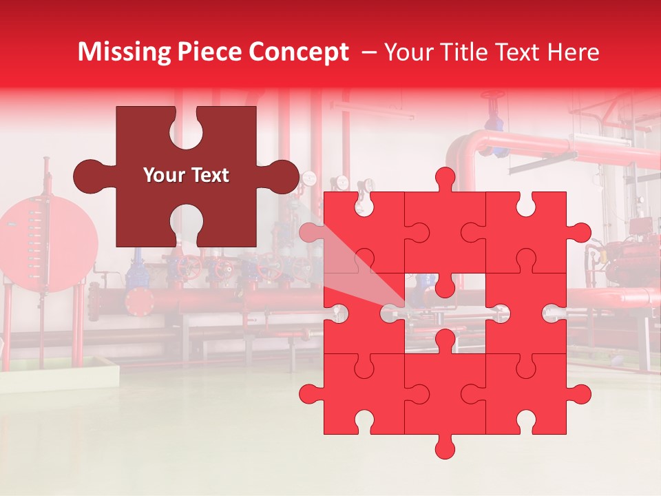 A Red And Blue Fire Hydrant Inside Of A Building PowerPoint Template