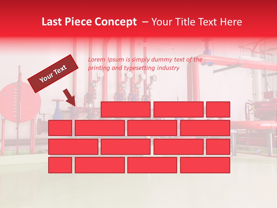 A Red And Blue Fire Hydrant Inside Of A Building PowerPoint Template