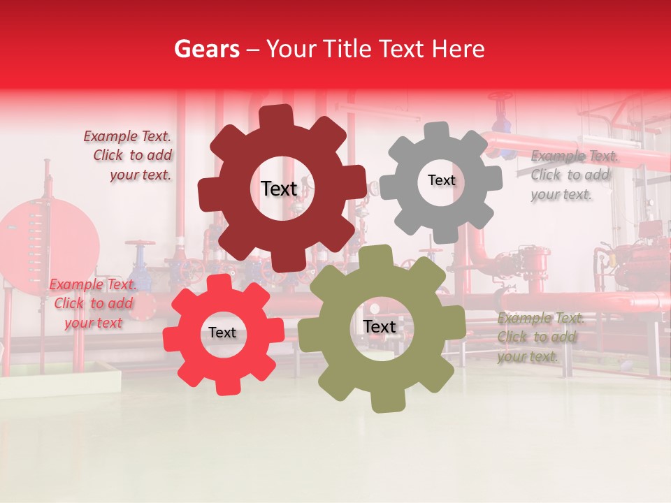 A Red And Blue Fire Hydrant Inside Of A Building PowerPoint Template