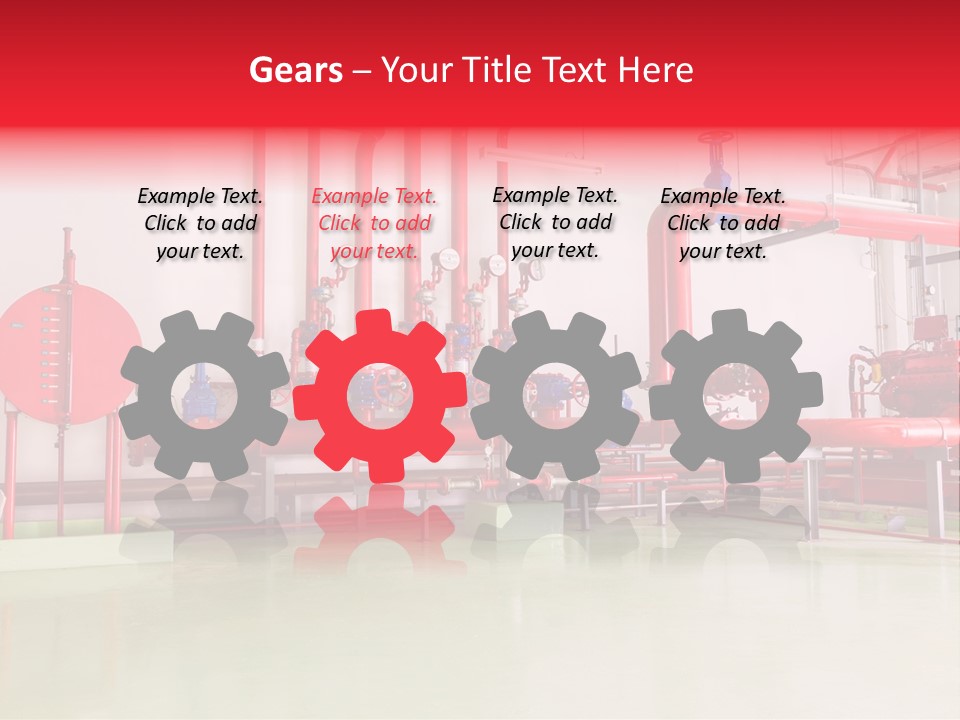 A Red And Blue Fire Hydrant Inside Of A Building PowerPoint Template