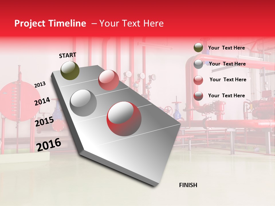 A Red And Blue Fire Hydrant Inside Of A Building PowerPoint Template