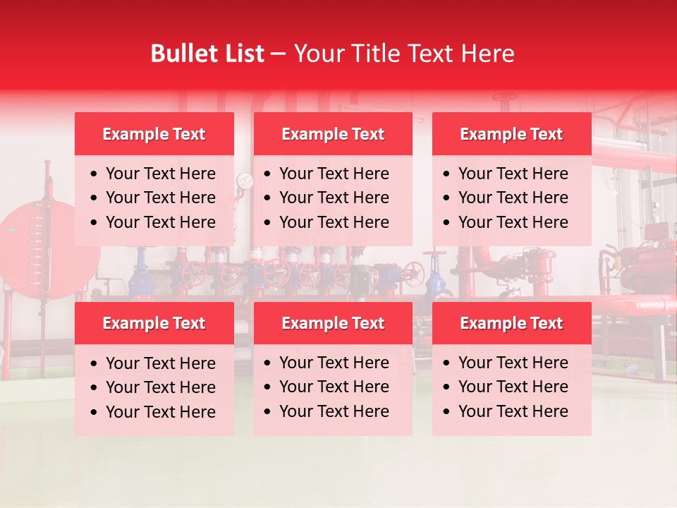 A Red And Blue Fire Hydrant Inside Of A Building PowerPoint Template
