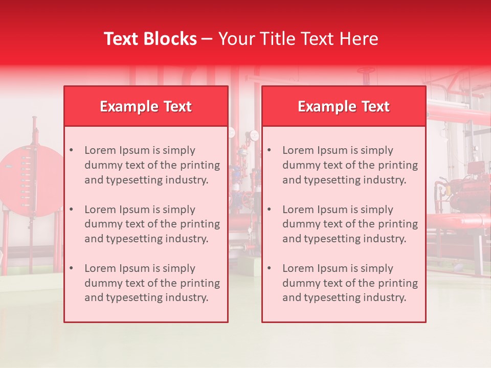 A Red And Blue Fire Hydrant Inside Of A Building PowerPoint Template