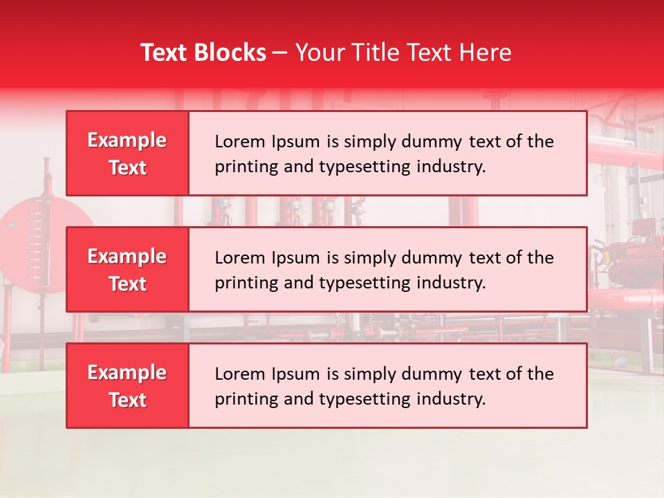 A Red And Blue Fire Hydrant Inside Of A Building PowerPoint Template