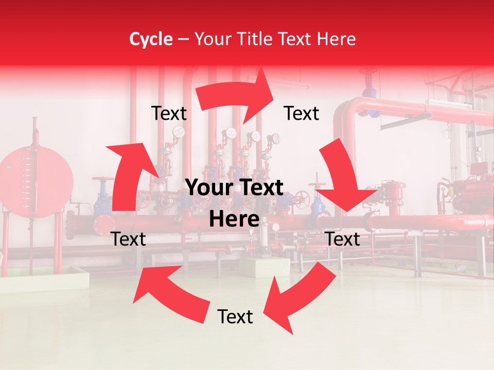 A Red And Blue Fire Hydrant Inside Of A Building PowerPoint Template