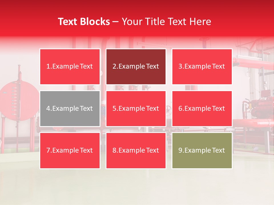 A Red And Blue Fire Hydrant Inside Of A Building PowerPoint Template