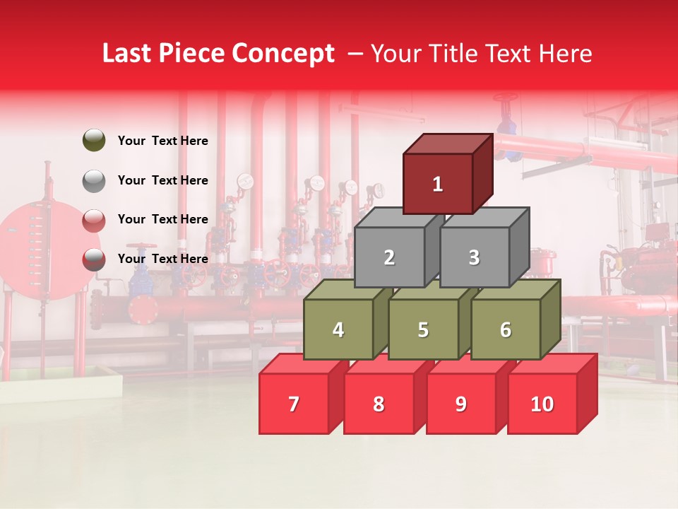 A Red And Blue Fire Hydrant Inside Of A Building PowerPoint Template
