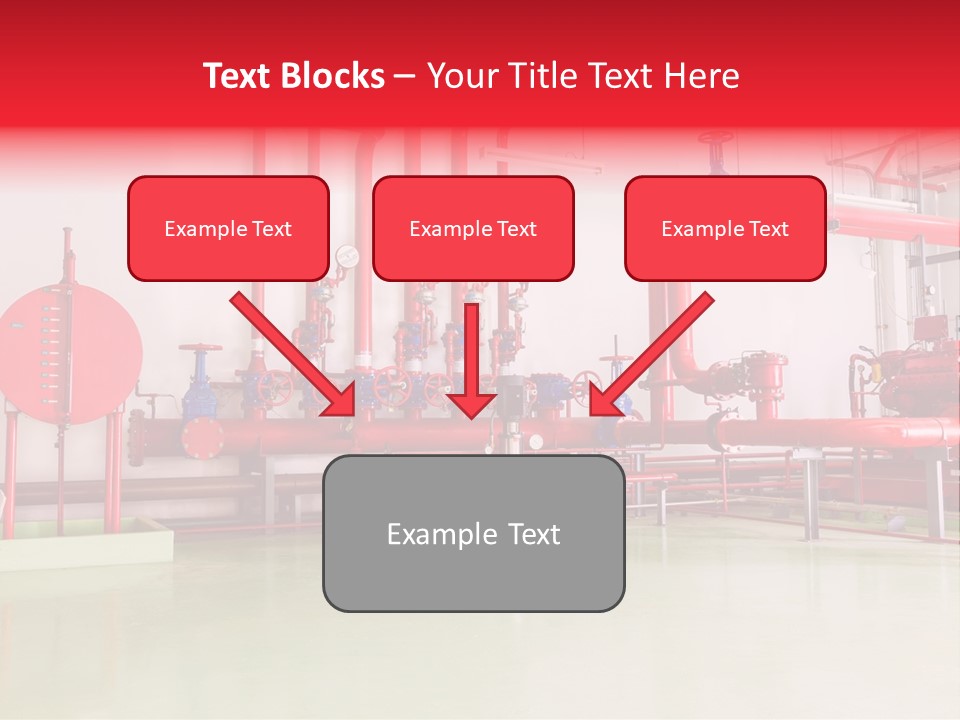 A Red And Blue Fire Hydrant Inside Of A Building PowerPoint Template