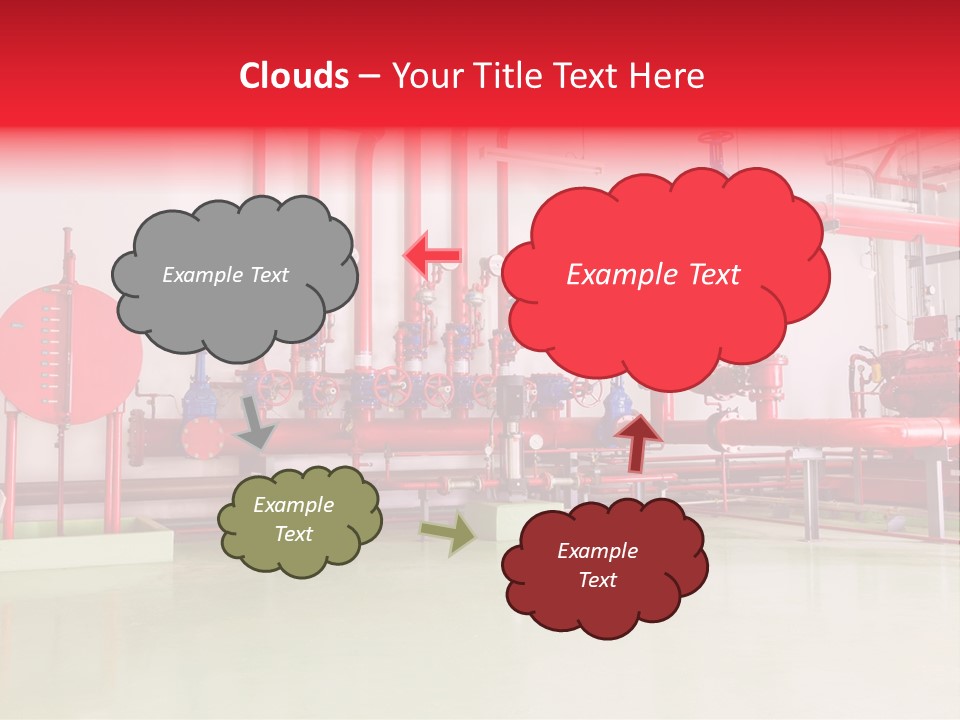 A Red And Blue Fire Hydrant Inside Of A Building PowerPoint Template