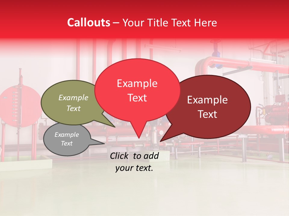 A Red And Blue Fire Hydrant Inside Of A Building PowerPoint Template