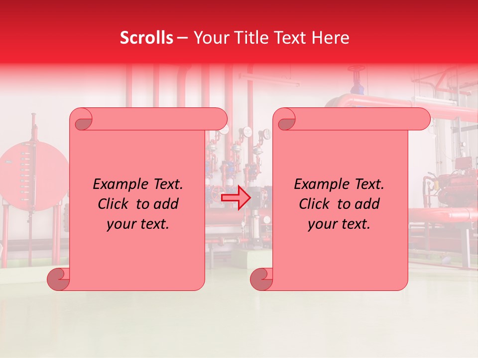 A Red And Blue Fire Hydrant Inside Of A Building PowerPoint Template
