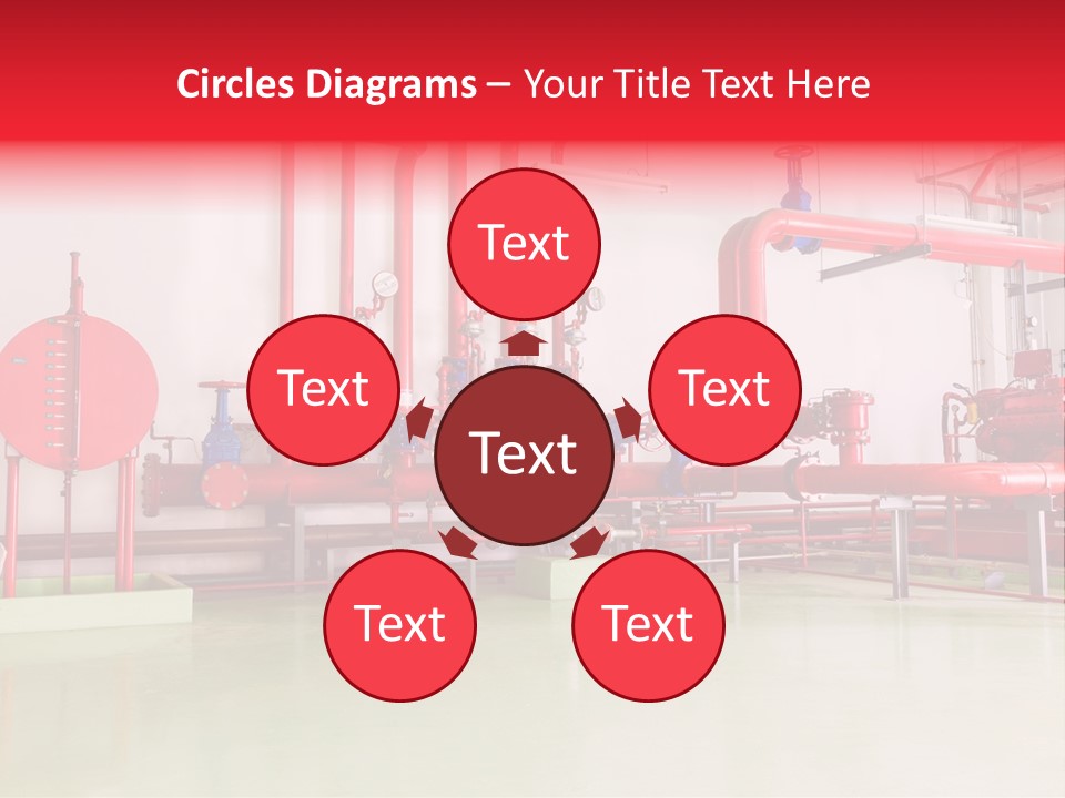A Red And Blue Fire Hydrant Inside Of A Building PowerPoint Template
