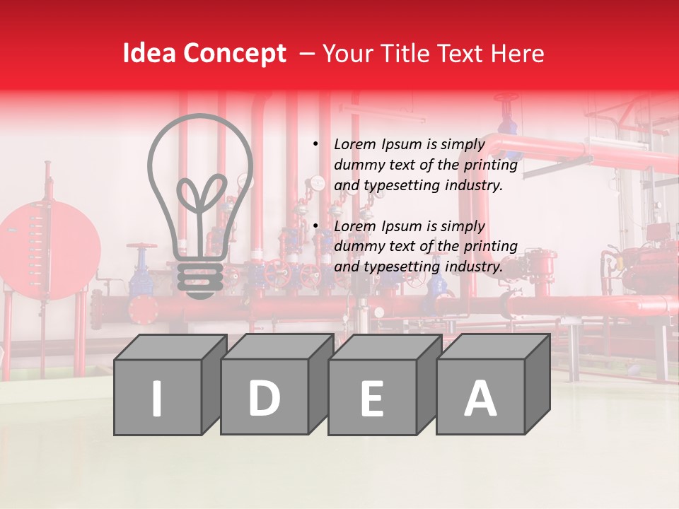 A Red And Blue Fire Hydrant Inside Of A Building PowerPoint Template