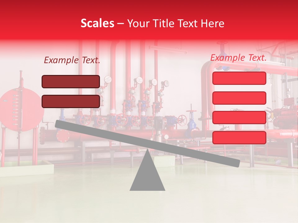 A Red And Blue Fire Hydrant Inside Of A Building PowerPoint Template