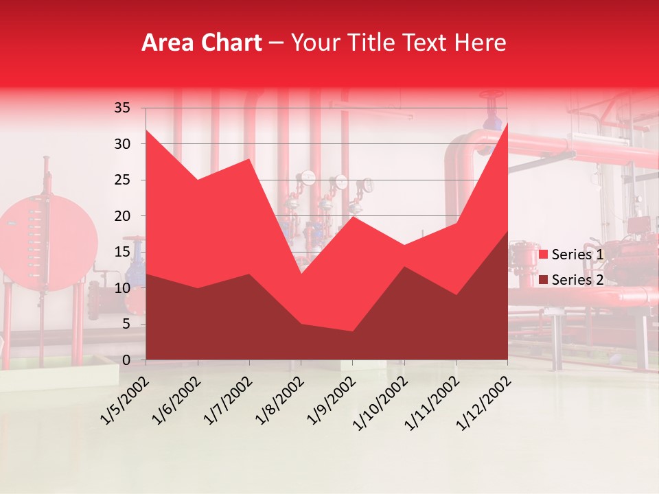 A Red And Blue Fire Hydrant Inside Of A Building PowerPoint Template