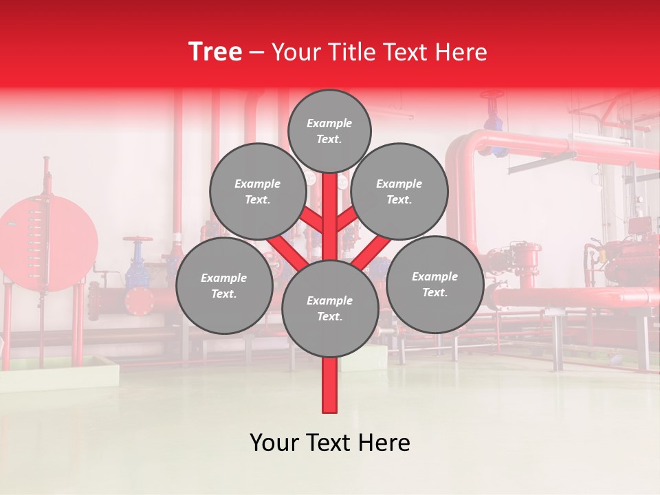 A Red And Blue Fire Hydrant Inside Of A Building PowerPoint Template
