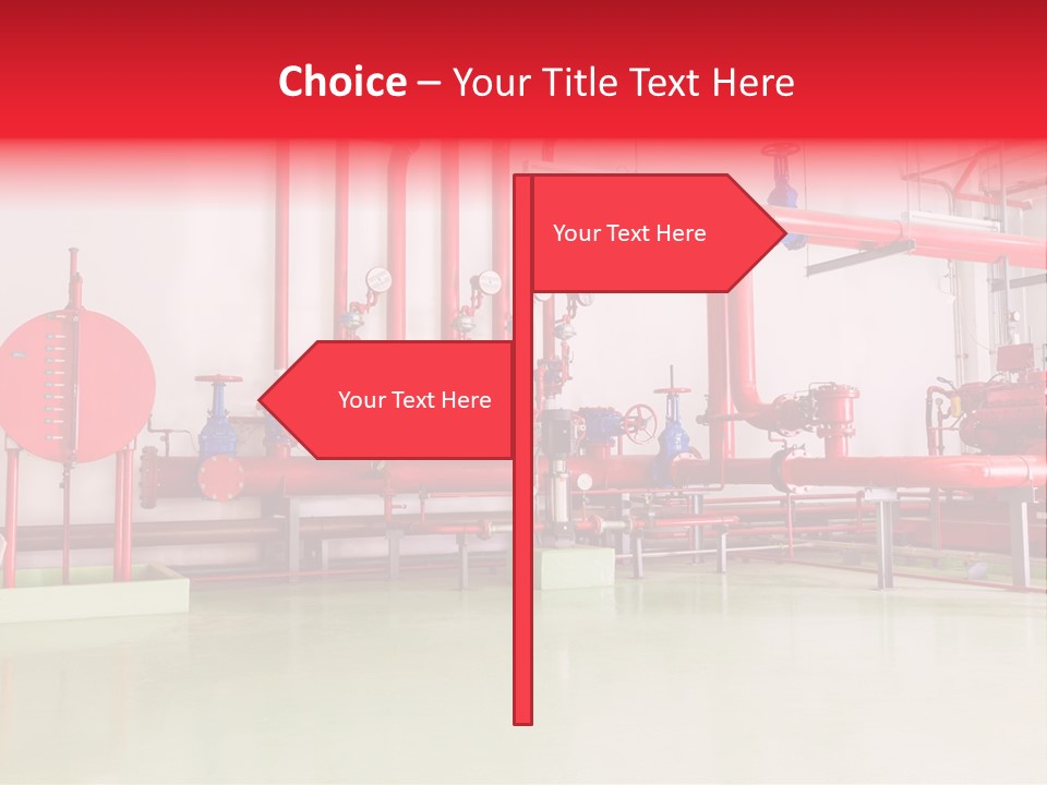 A Red And Blue Fire Hydrant Inside Of A Building PowerPoint Template