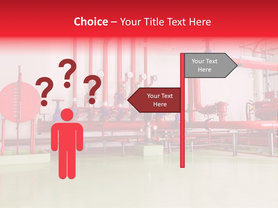 A Red And Blue Fire Hydrant Inside Of A Building PowerPoint Template