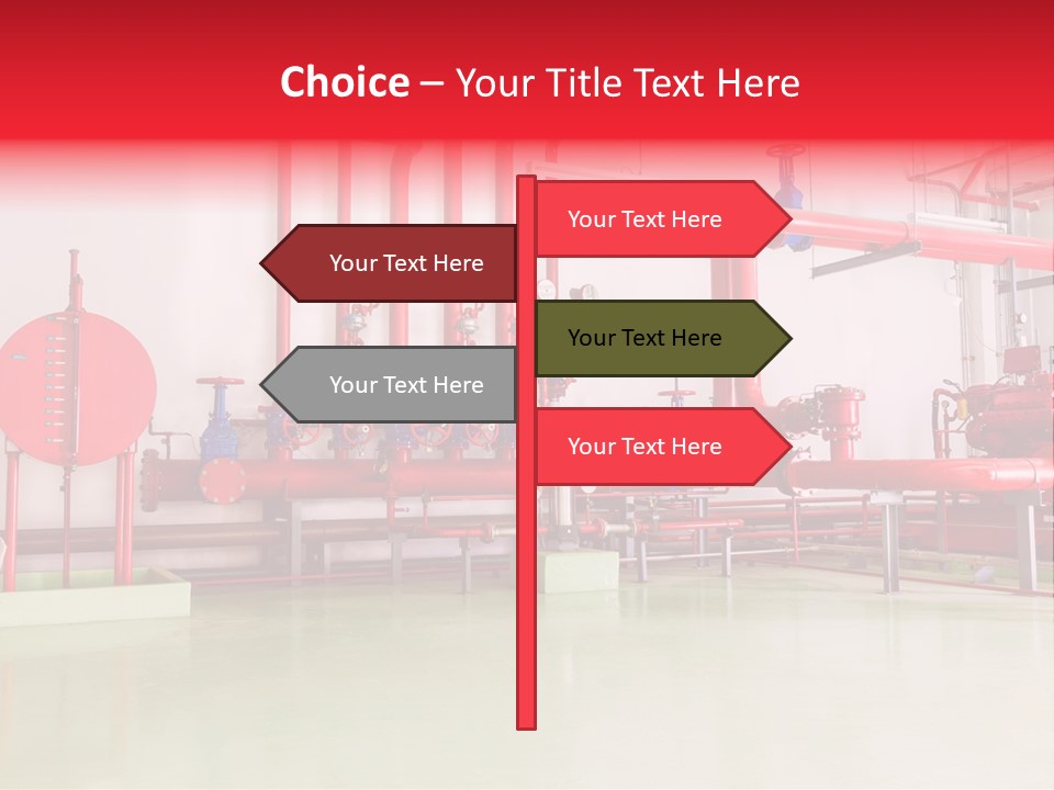 A Red And Blue Fire Hydrant Inside Of A Building PowerPoint Template