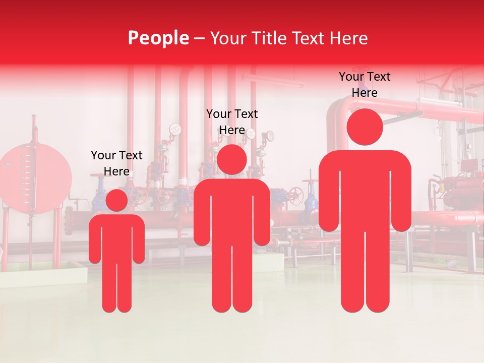 A Red And Blue Fire Hydrant Inside Of A Building PowerPoint Template