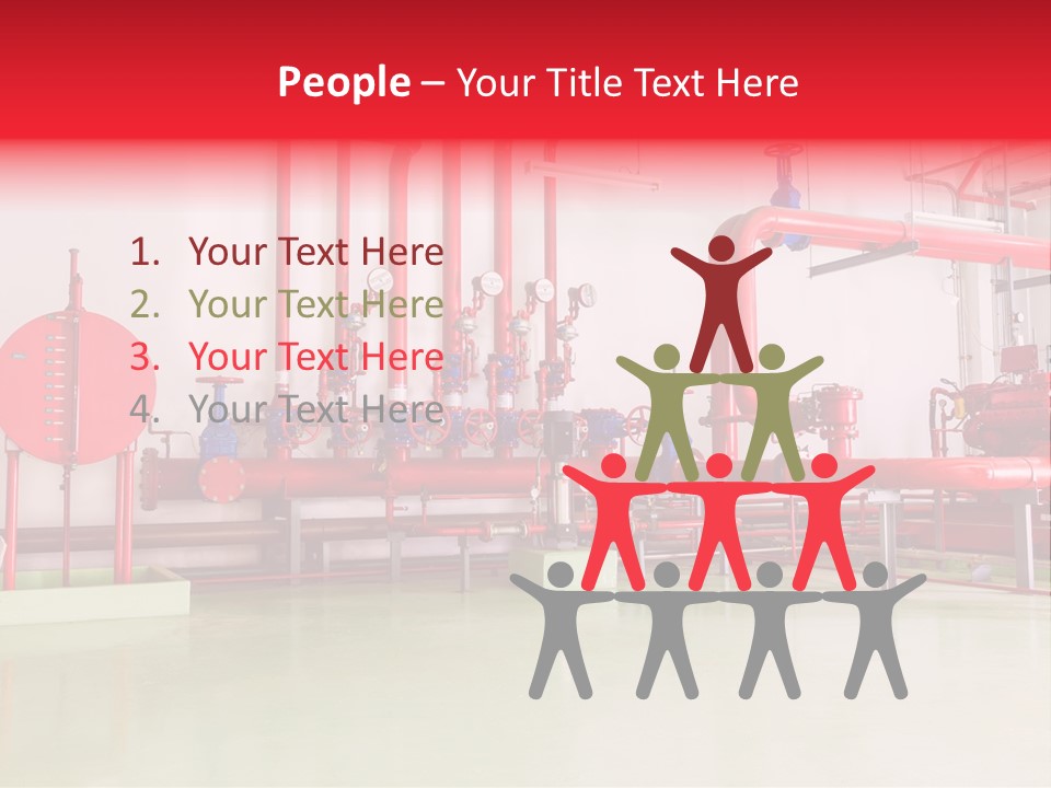 A Red And Blue Fire Hydrant Inside Of A Building PowerPoint Template