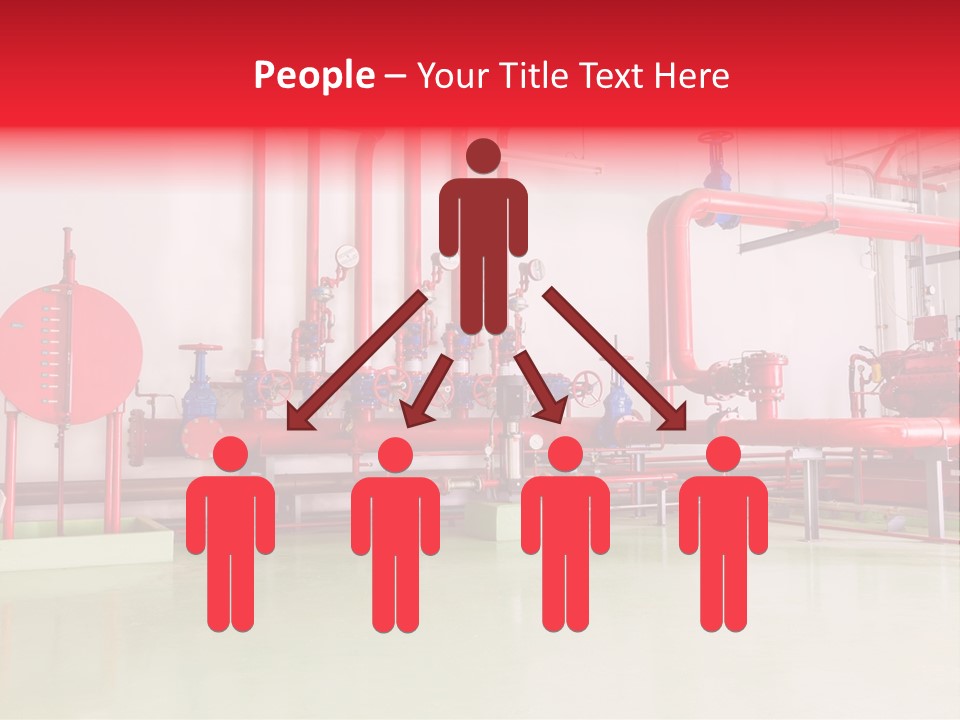 A Red And Blue Fire Hydrant Inside Of A Building PowerPoint Template