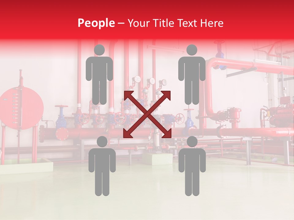 A Red And Blue Fire Hydrant Inside Of A Building PowerPoint Template