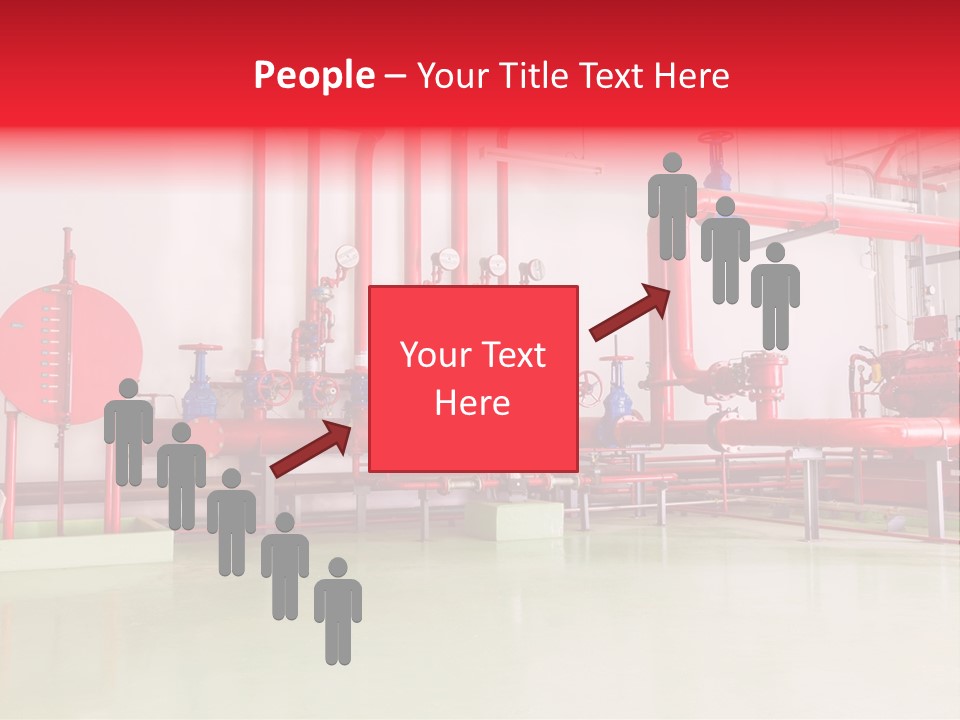 A Red And Blue Fire Hydrant Inside Of A Building PowerPoint Template