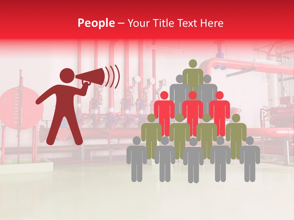 A Red And Blue Fire Hydrant Inside Of A Building PowerPoint Template