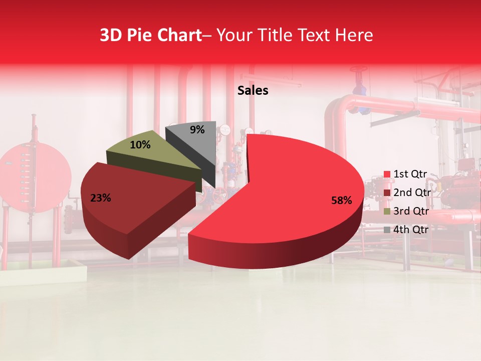 A Red And Blue Fire Hydrant Inside Of A Building PowerPoint Template