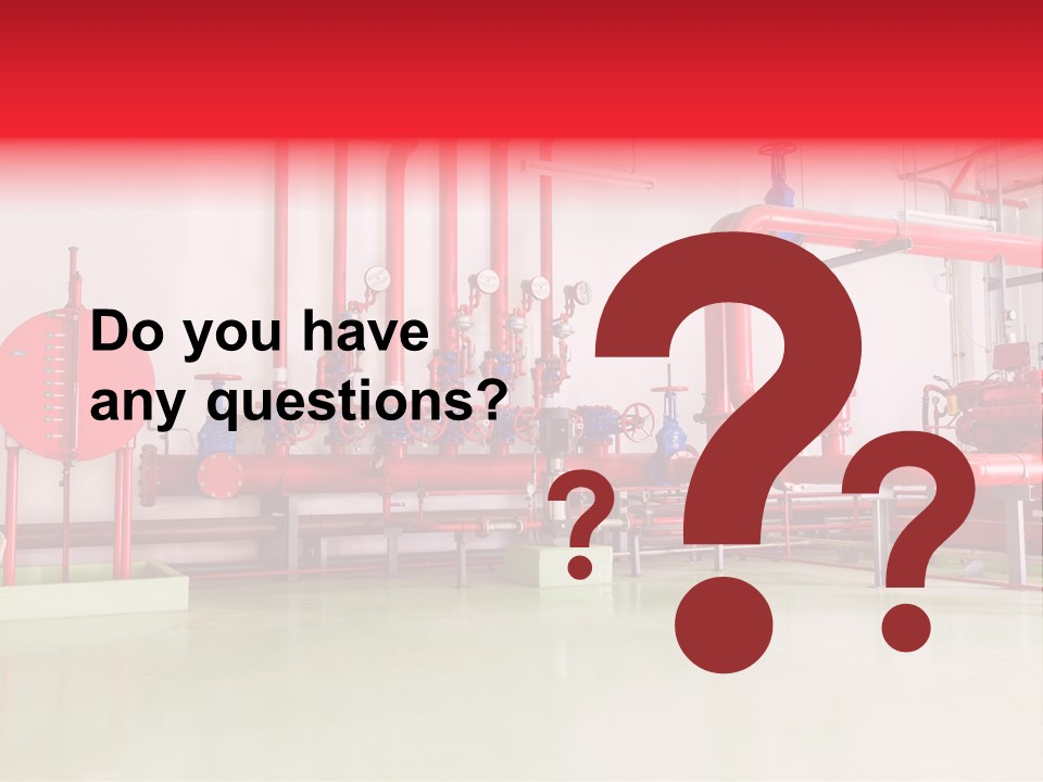 A Red And Blue Fire Hydrant Inside Of A Building PowerPoint Template