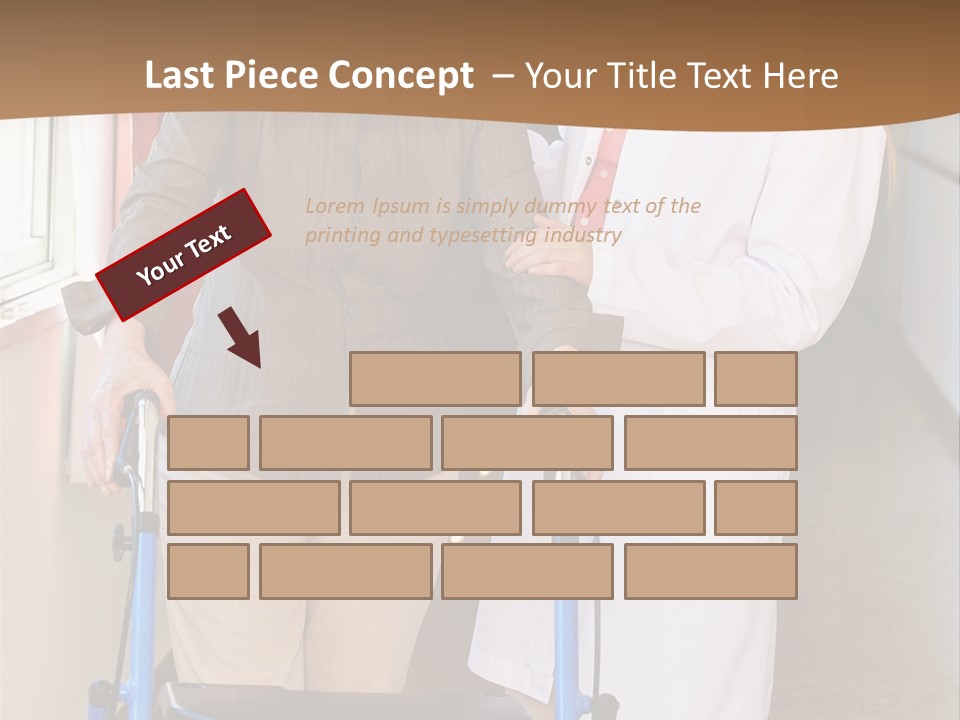 Two Women Walking Down A Hallway With A Walker PowerPoint Template