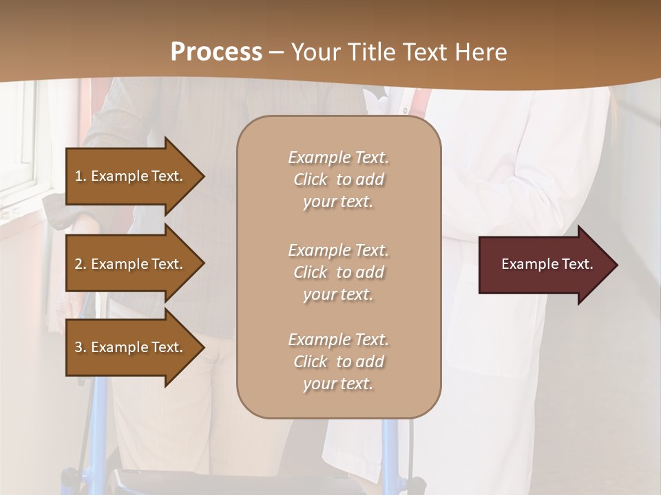 Two Women Walking Down A Hallway With A Walker PowerPoint Template