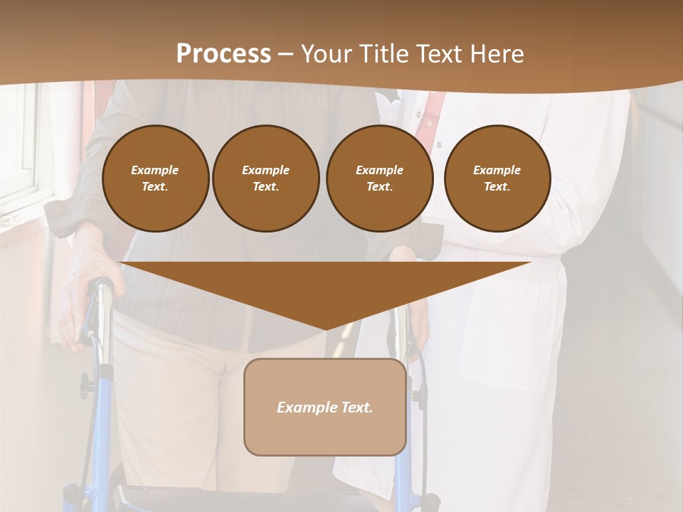 Two Women Walking Down A Hallway With A Walker PowerPoint Template