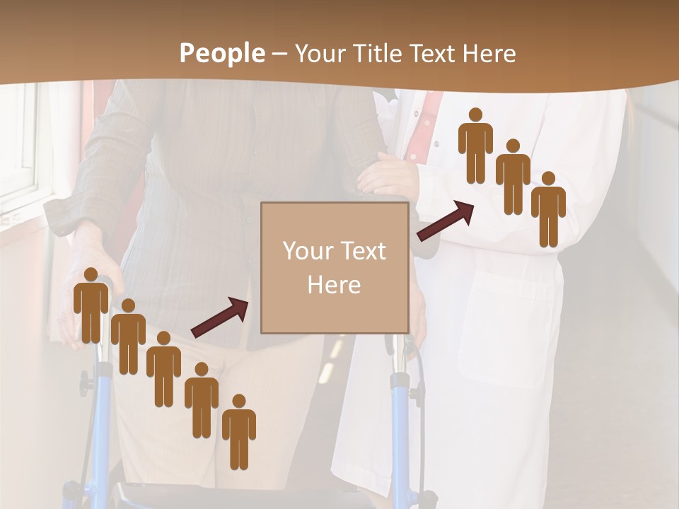 Two Women Walking Down A Hallway With A Walker PowerPoint Template