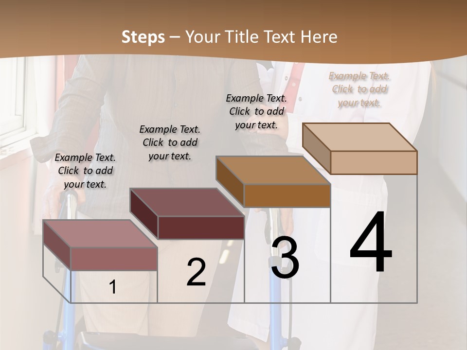 Two Women Walking Down A Hallway With A Walker PowerPoint Template