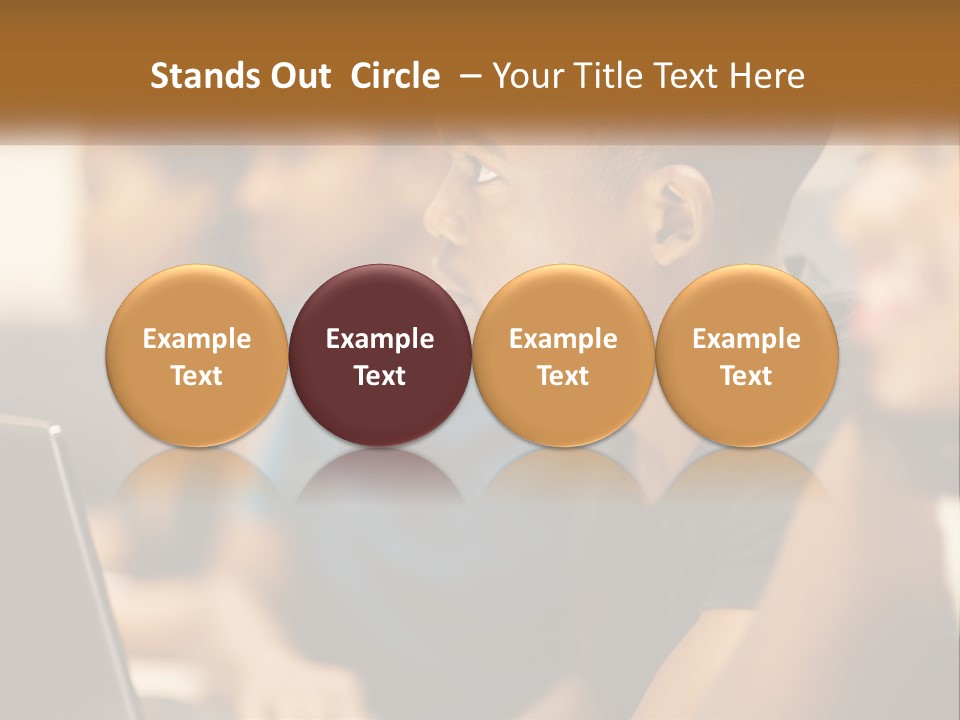 A Group Of Kids Sitting In Front Of A Laptop Computer PowerPoint Template