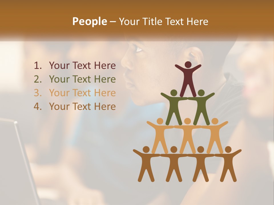 A Group Of Kids Sitting In Front Of A Laptop Computer PowerPoint Template