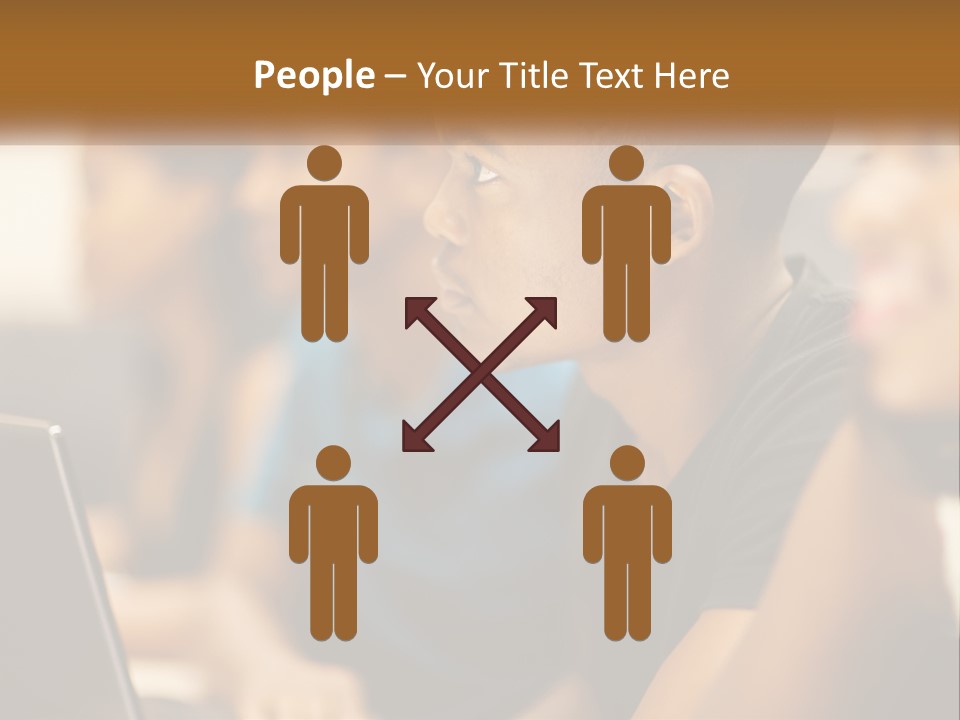 A Group Of Kids Sitting In Front Of A Laptop Computer PowerPoint Template