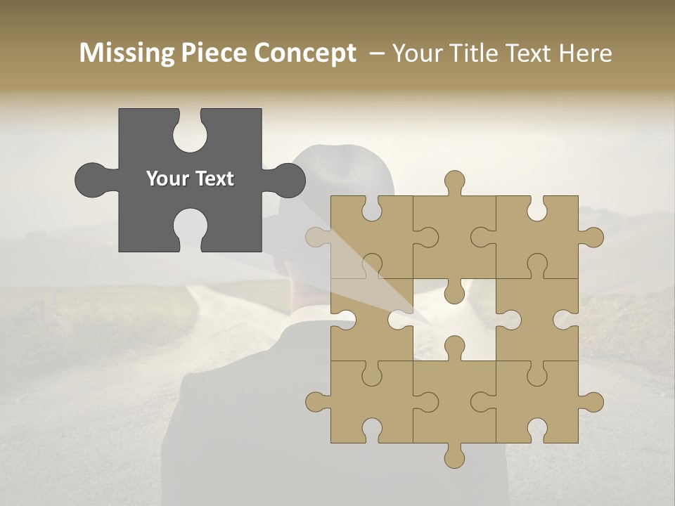 A Man In A Suit And Hat Looking At A Road PowerPoint Template