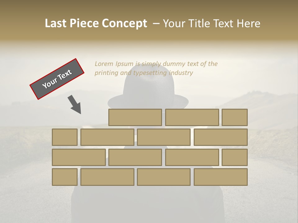 A Man In A Suit And Hat Looking At A Road PowerPoint Template