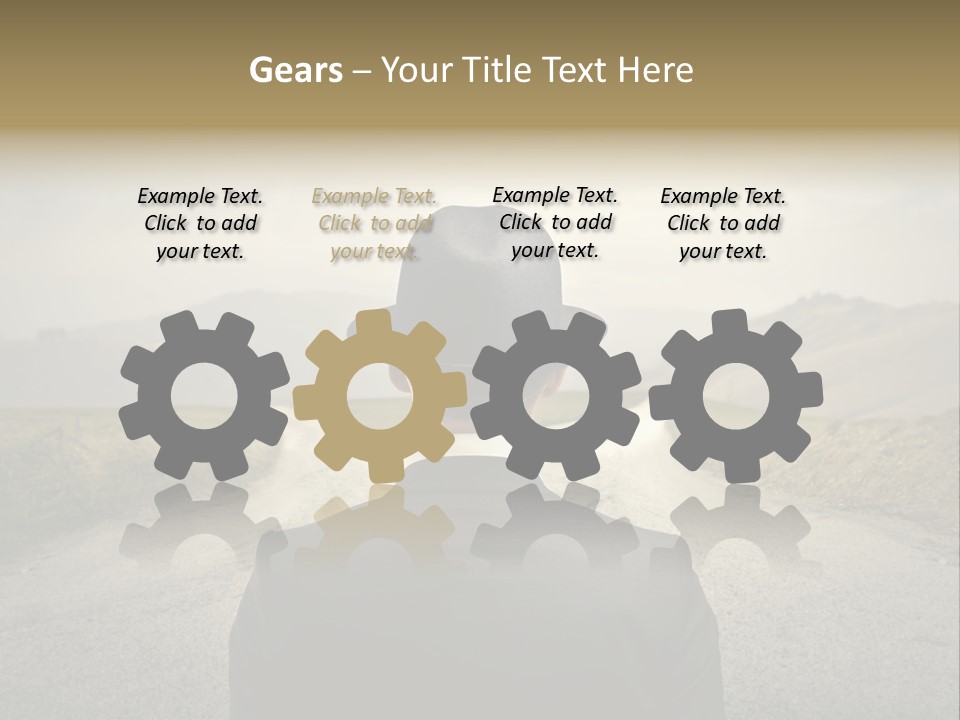 A Man In A Suit And Hat Looking At A Road PowerPoint Template